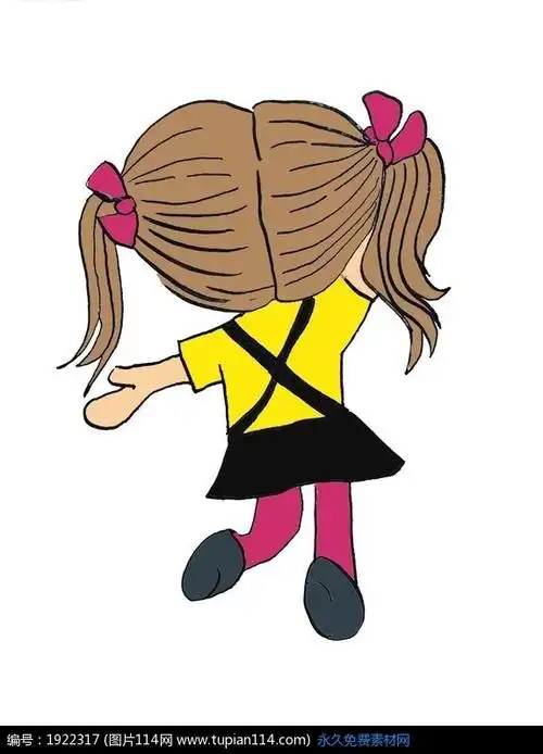 人背影卡通_卡通背影唯美_少女背影卡通