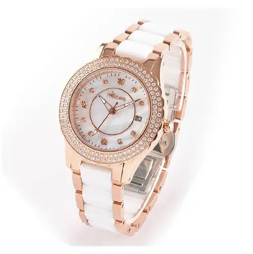 瑞贝拉钻石女士手表韩版大表盘白色陶瓷表时尚女表