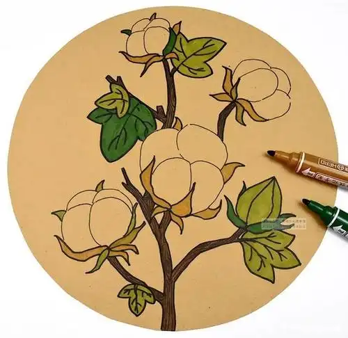 儿童画教程|综合创意美术课程《棉花礼赞》