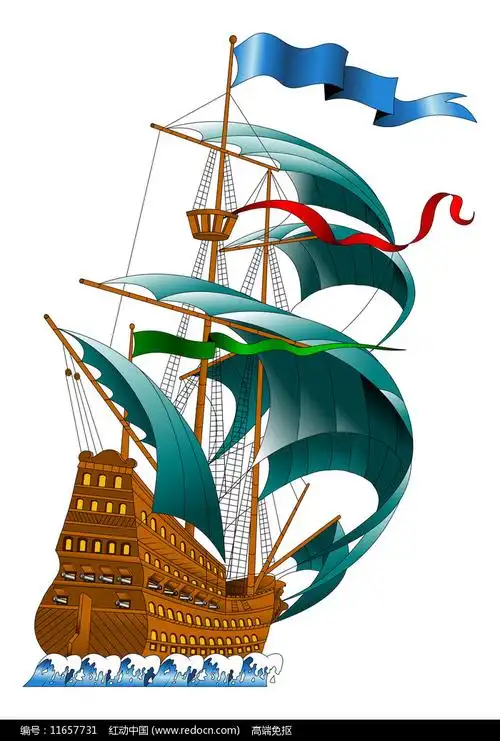彩色帆船图片_装饰元素_编号11657731_红动中国