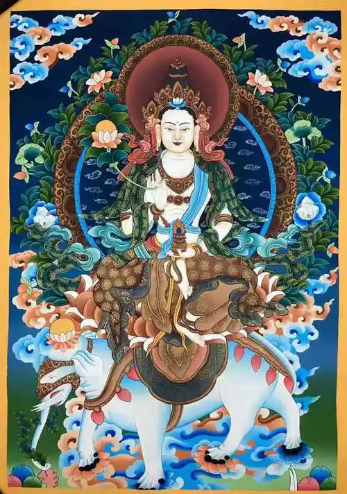 015kumarlama普贤菩萨未装裱唐卡