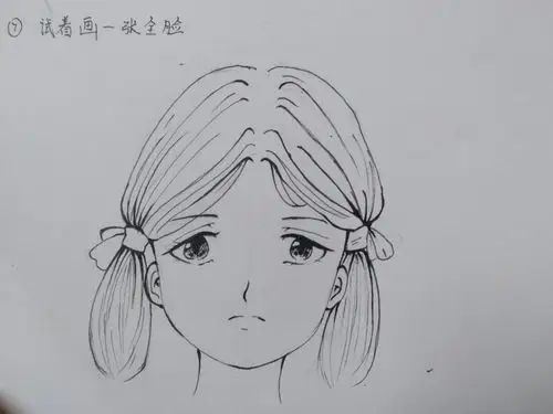 最后按之前的步骤来画一张全脸,一个简单的女生脸部就大功告成了.