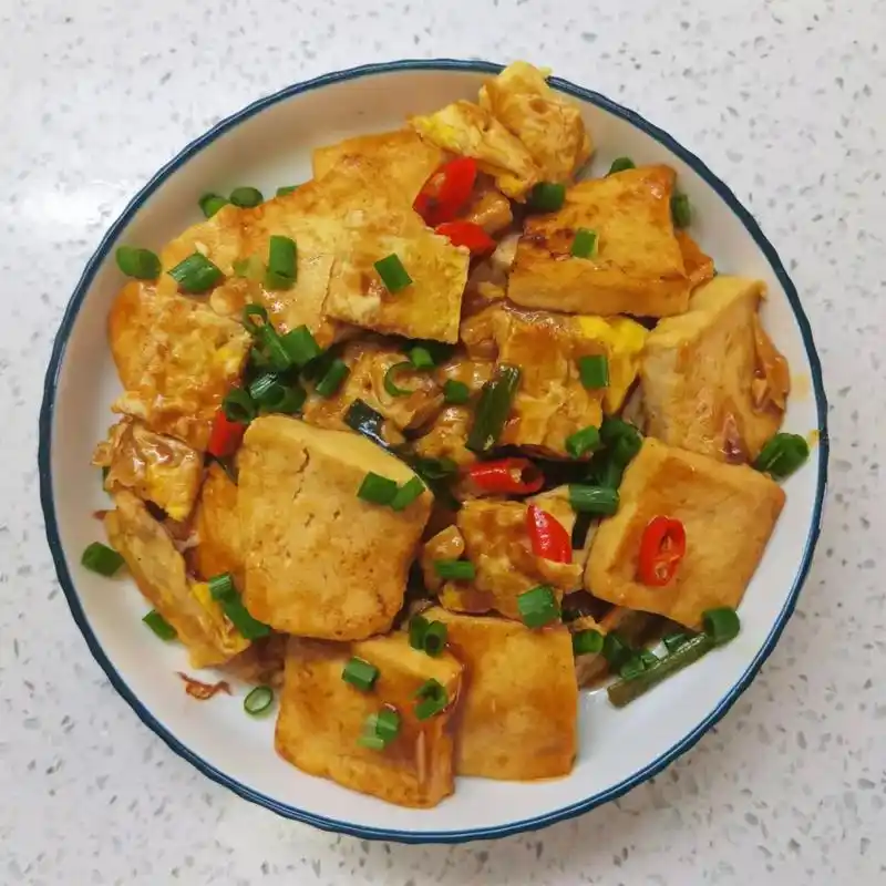 香煎豆腐鸡蛋实在太香了