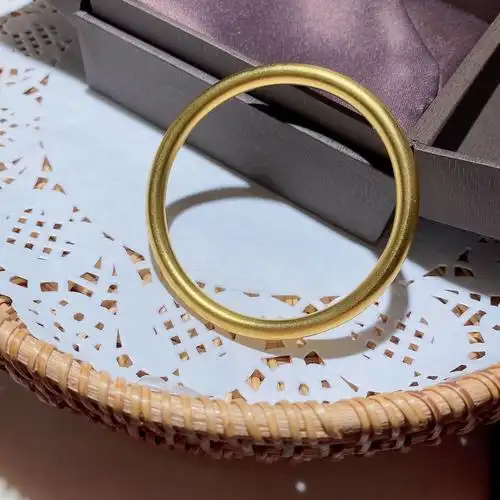 古法黄金手镯足金999时尚手环结婚24k黄金女新款传承情侣镯子