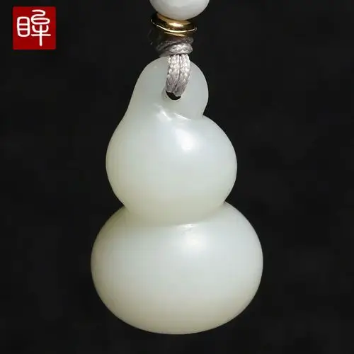 印象眸 和田玉宝葫芦吊坠 男女款白玉福禄玉石挂件 玉雕大师王波工作