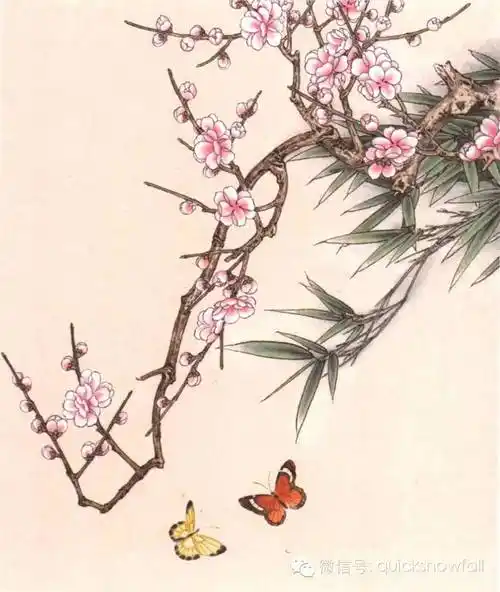国画基础技法五步画出工笔梅花与线描画谱