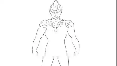 欧布奥特曼暗耀形态卡通动漫简笔画