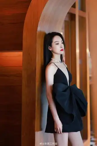 宋茜今天线下活动造型美女子把粉发换回来了黑长直好温柔