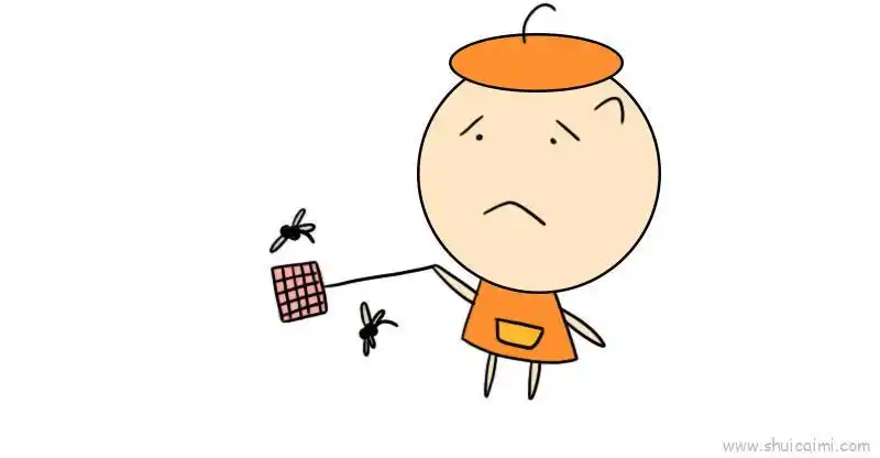 打蚊子儿童画怎么画打蚊子简笔画画法