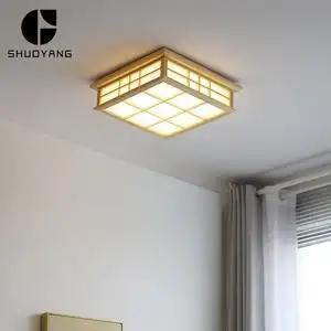 日式吸顶灯创意方形实木卧室和室榻榻米小客厅房间书房衣帽间灯具