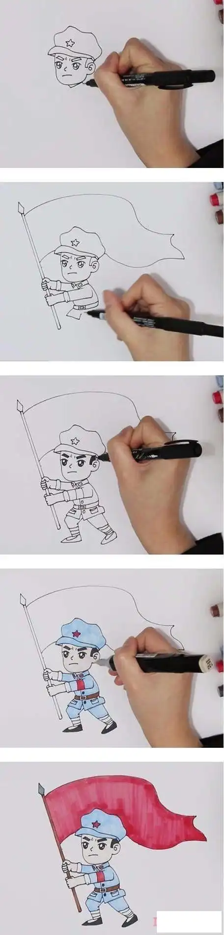 简笔画红军战士简笔画红军的简笔画红军的简笔画简单又漂亮红军怎么画