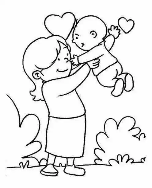 母亲节简笔画,母亲节简笔画涂色,母亲节手抄报大全简单--三毛知识