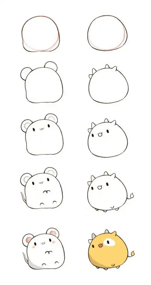 萌萌哒小动物简笔画步骤超级简单易上手儿童绘画和手账必备