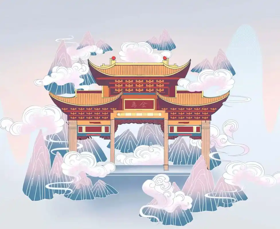 地标建筑#昆明金马碧鸡坊 #云南地标建筑 #建筑插画#插画练 - 抖音