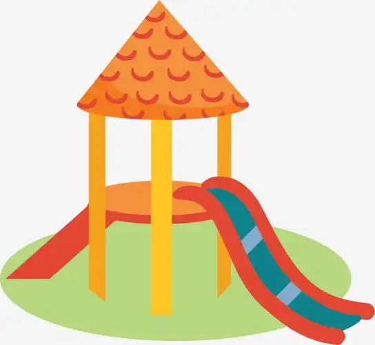 黄色立体游戏滑滑梯