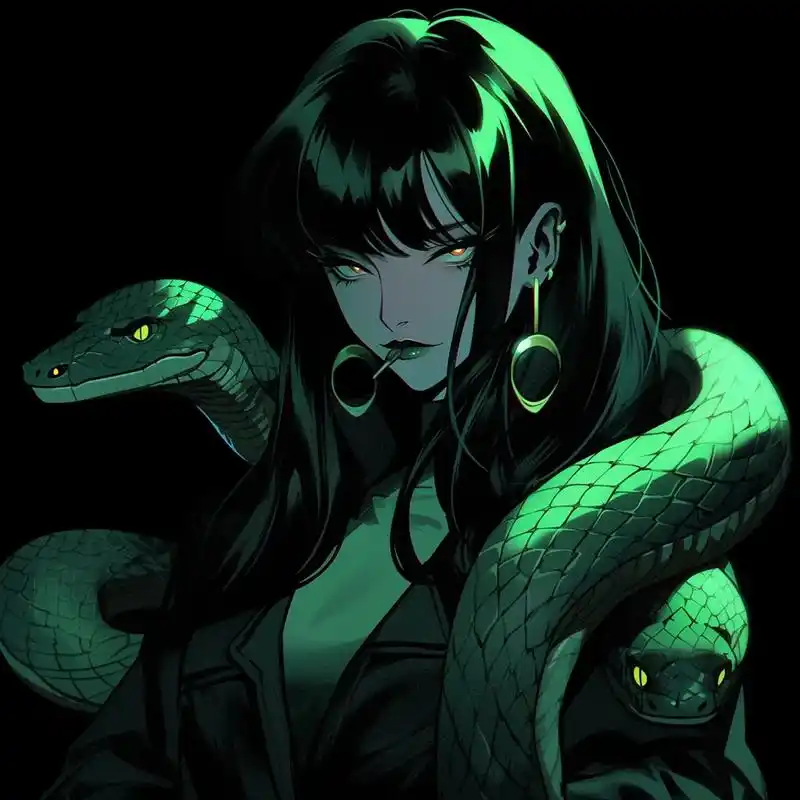 让我陪你一起成长 #蛇女 #暗黑系 #动漫女头 #二次元少女 - 抖音