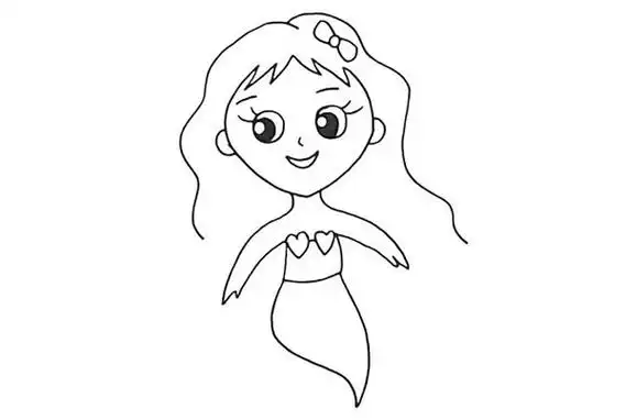 简单十五步画出美人鱼简笔画步骤图教程