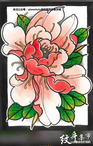 牡丹纹身牡丹纹身手稿牡丹纹身手稿图案