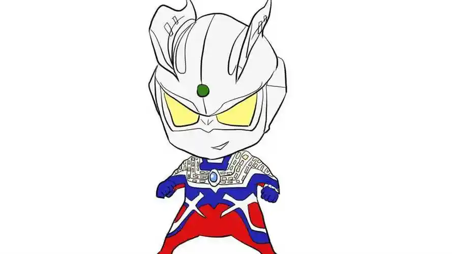 可爱的q版赛罗奥特曼儿童卡通简笔画