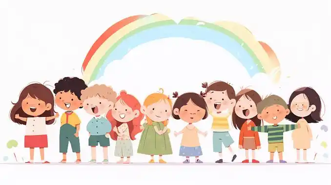 幼儿园可爱卡通小孩开心玩耍插图幼儿园招生教育海报人物插画扁平插画