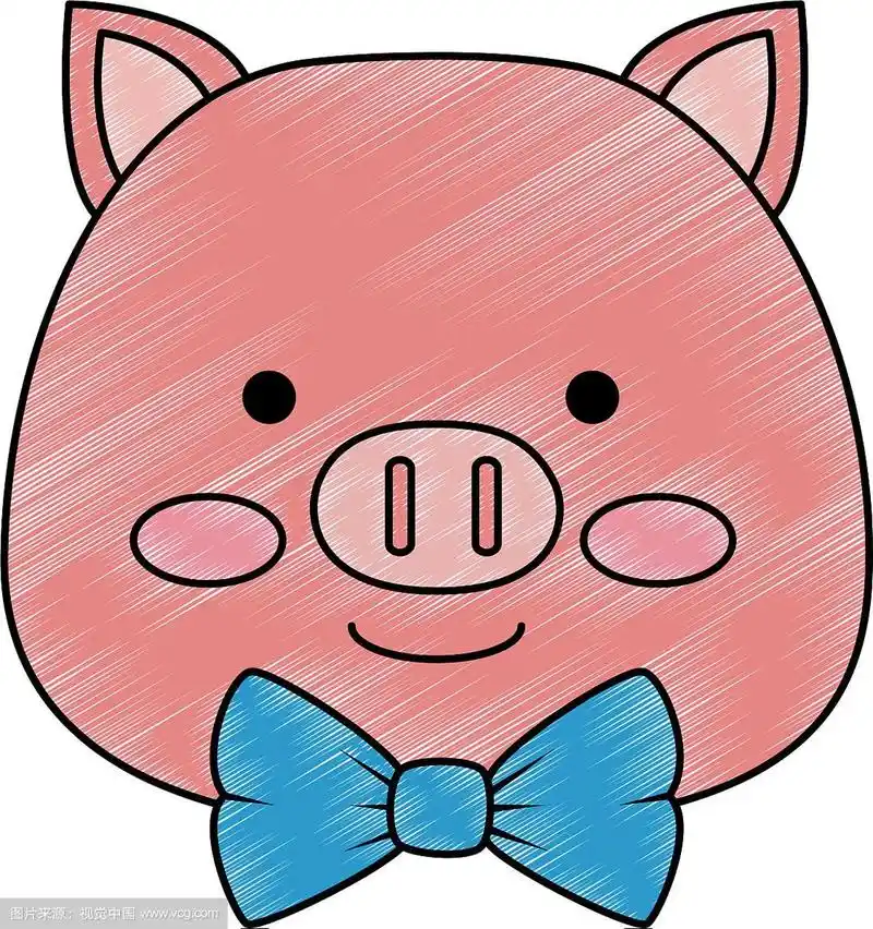 可爱的猪头人物图标