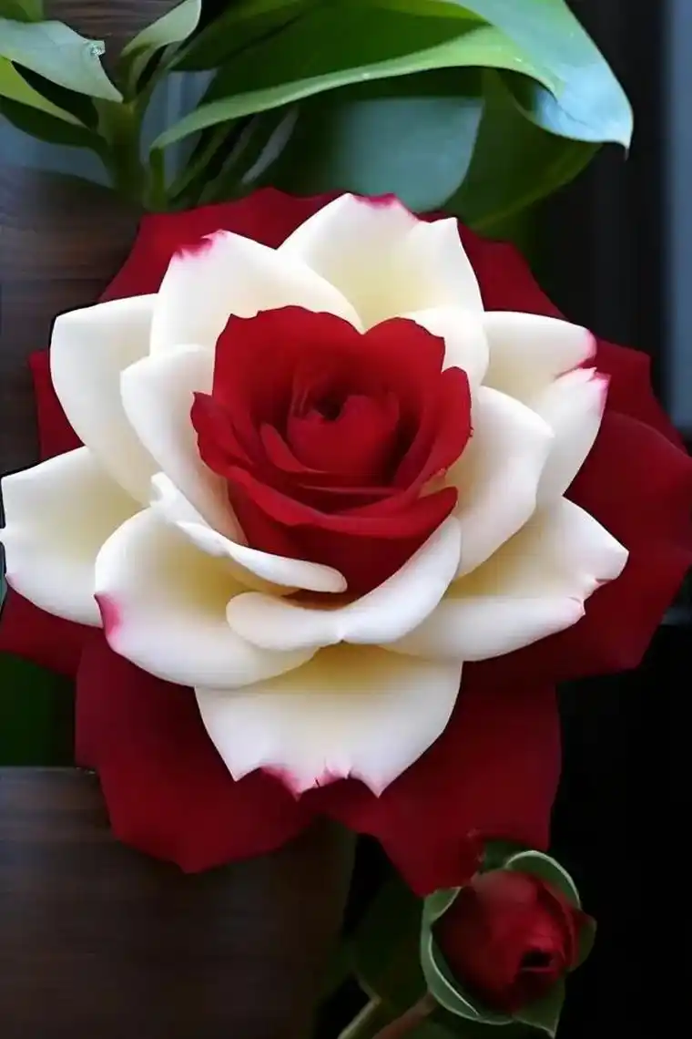 法式双生玫瑰花95一半是热烈似火的红,一半是纯洁