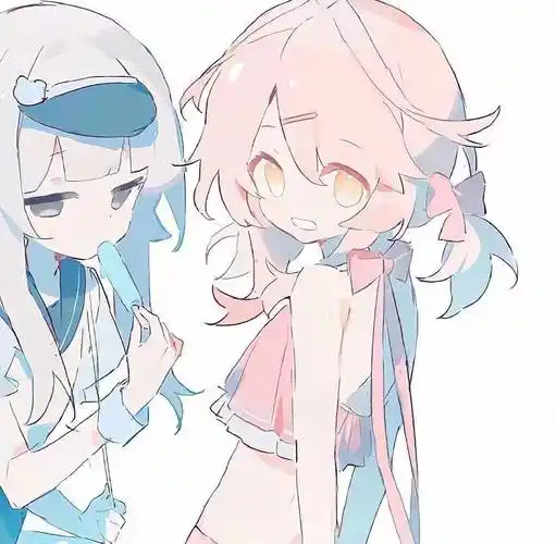 超绝超美的粉蓝色系动漫闺蜜头像_wi-fi_图片_网络