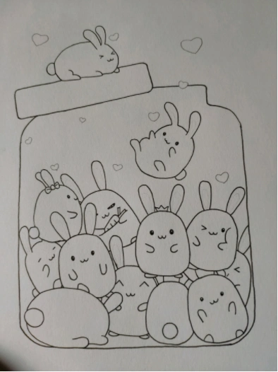 手帐简笔画可爱兔兔详细教程