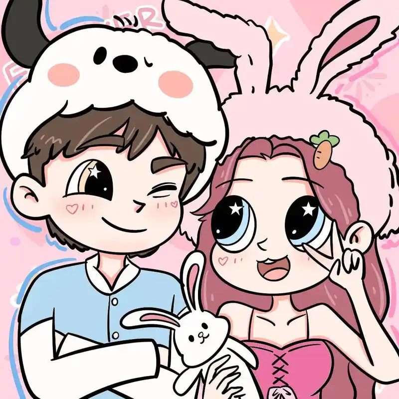 procreate绘画 #q版人物 #星蝶公主情侣照 #七 - 抖音