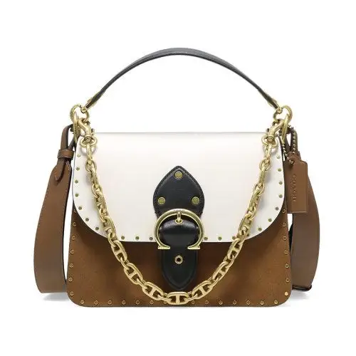 【国内现货】【2021新款】coach/蔻驰 女士优雅单肩斜挎手提包 牛皮革