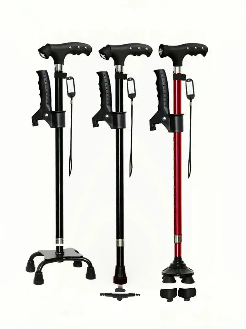 我的新宠手杖来啦!老人拐棍老人专用,防滑四脚设计更稳固,铝 - 抖音