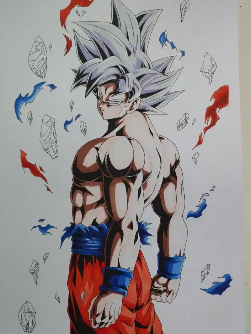 马克笔手绘 龙珠超 极意自在功 孙悟空 入坑二次元的启蒙作,现在回头