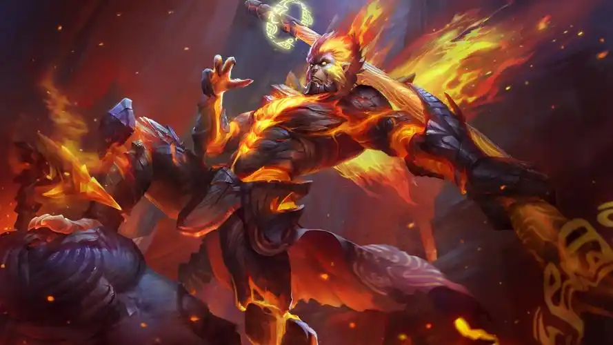 求王者荣耀猴子的高清壁纸.地狱火的皮肤和原来的都要,谢谢.微信