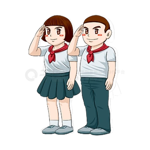 少先队国旗敬礼元素