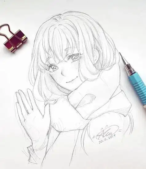 新手动漫人物入门必画|正面人物精致的动漫人物线稿图高清,初学者最爱