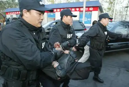 国内新闻 京华时报摄影记者专栏专题 > 正文张新亮被移送到特警车辆上