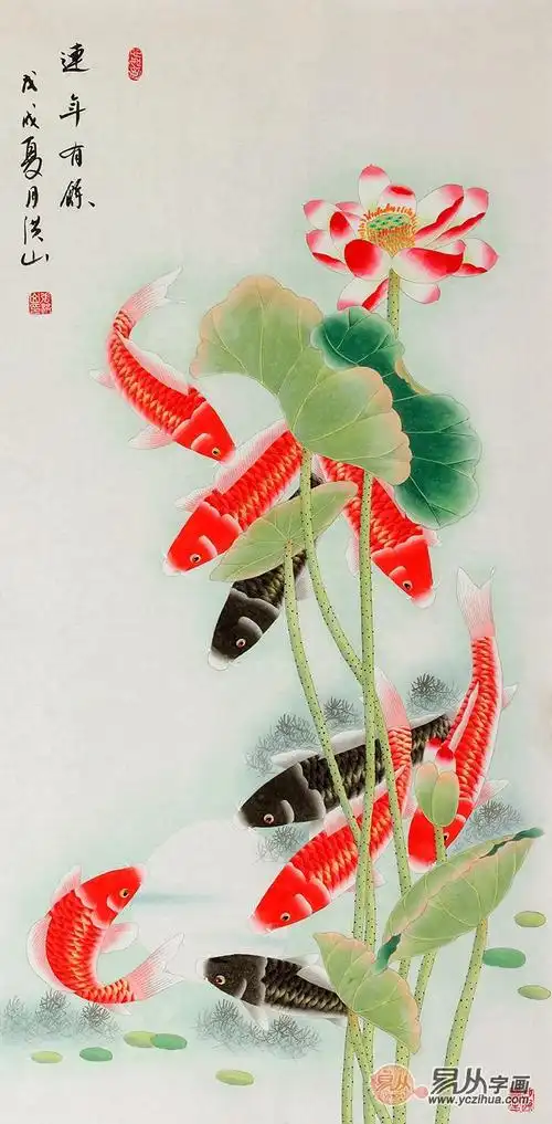 1,风水九鱼图——旺运聚财 九鱼图,顾名思义,在