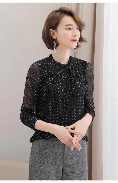 恒源祥女士100桑蚕丝衬衫2020夏新品印花真丝衬衫女飘带长袖衬衣上衣