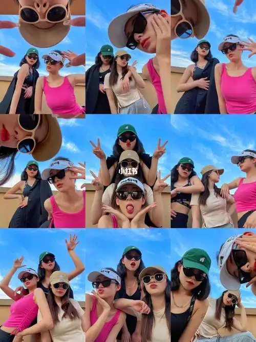 谁说没有三个人的友谊 哈哈哈今天分享闺蜜天空拍照姿势#拍照姿势