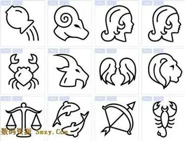 十二星座简笔画男生版上简笔画画画可爱简笔画文化绘画十二星座男女