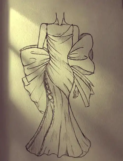 吊带晚礼服绘画教程分享