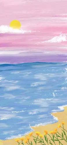 油画壁纸 - cr:寒夏至插画 素材 ins 韩系 可爱 简约 手绘 动漫 锁屏