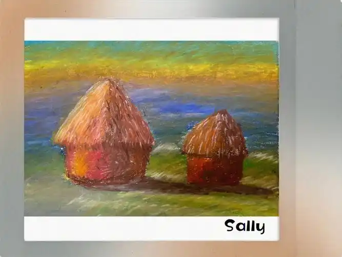 零基础油画棒临摹莫奈的草垛