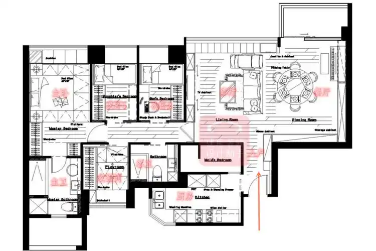 案例不是当地小户型设计,而是一套98㎡的住宅,在当地能住上这样的房子