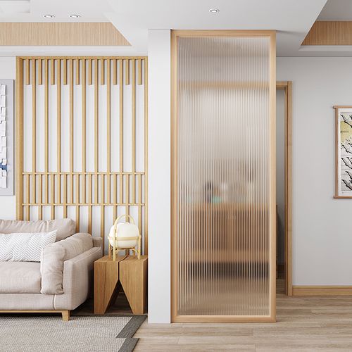 玻璃隔断 日式玻璃隔断家用客厅现代简约新中式入户玄关原藤编屏风 a