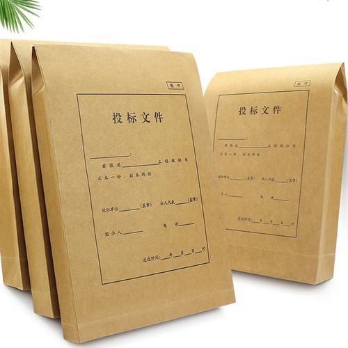 投标文件袋标书密封袋a4招标档案袋牛皮纸大容量标书袋可现做