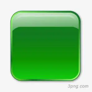 绿色水晶风格方形按钮