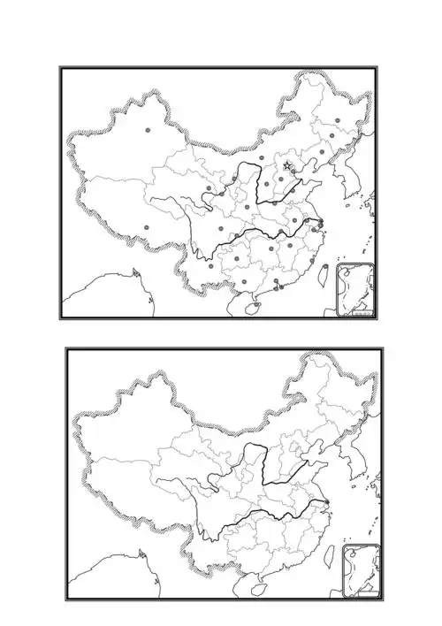 中国政区空白图带省会