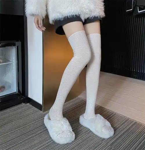 实拍特价不减秋冬长筒袜羊毛高筒袜加厚过膝袜堆堆袜
