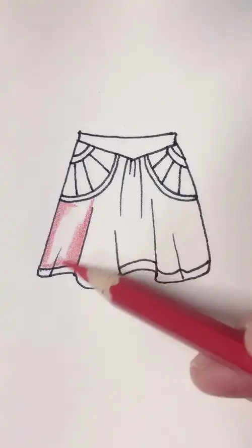 画画原来如此简单#学画小裙子简笔画